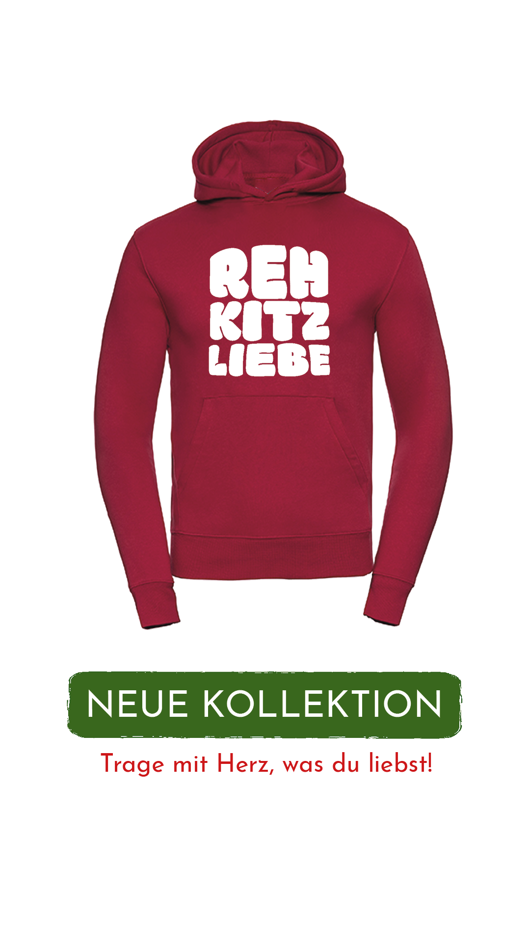 Hoodie Unisex "Rehkitzliebe" Bold White - verschiedene Farben