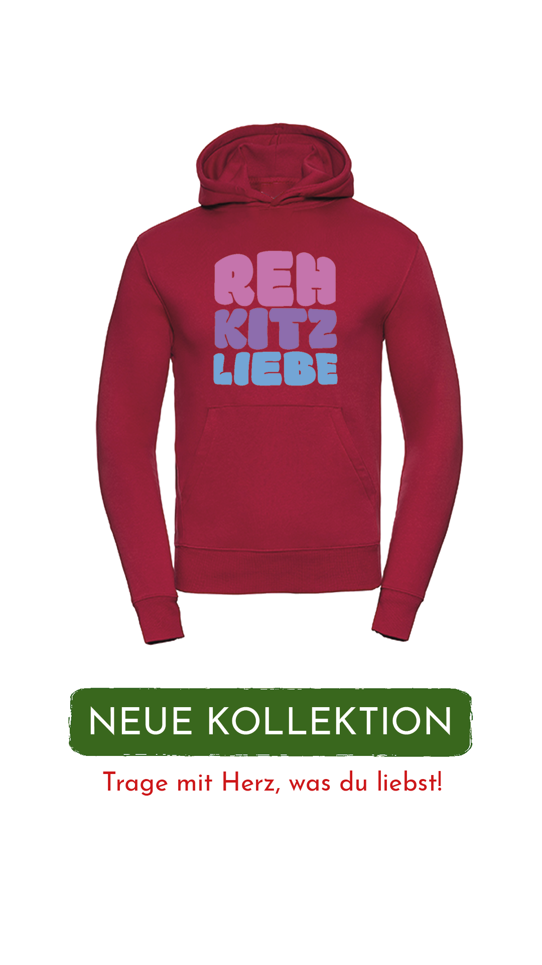 Hoodie Unisex "Rehkitzliebe" Bold Roots Purple - verschiedene Farben