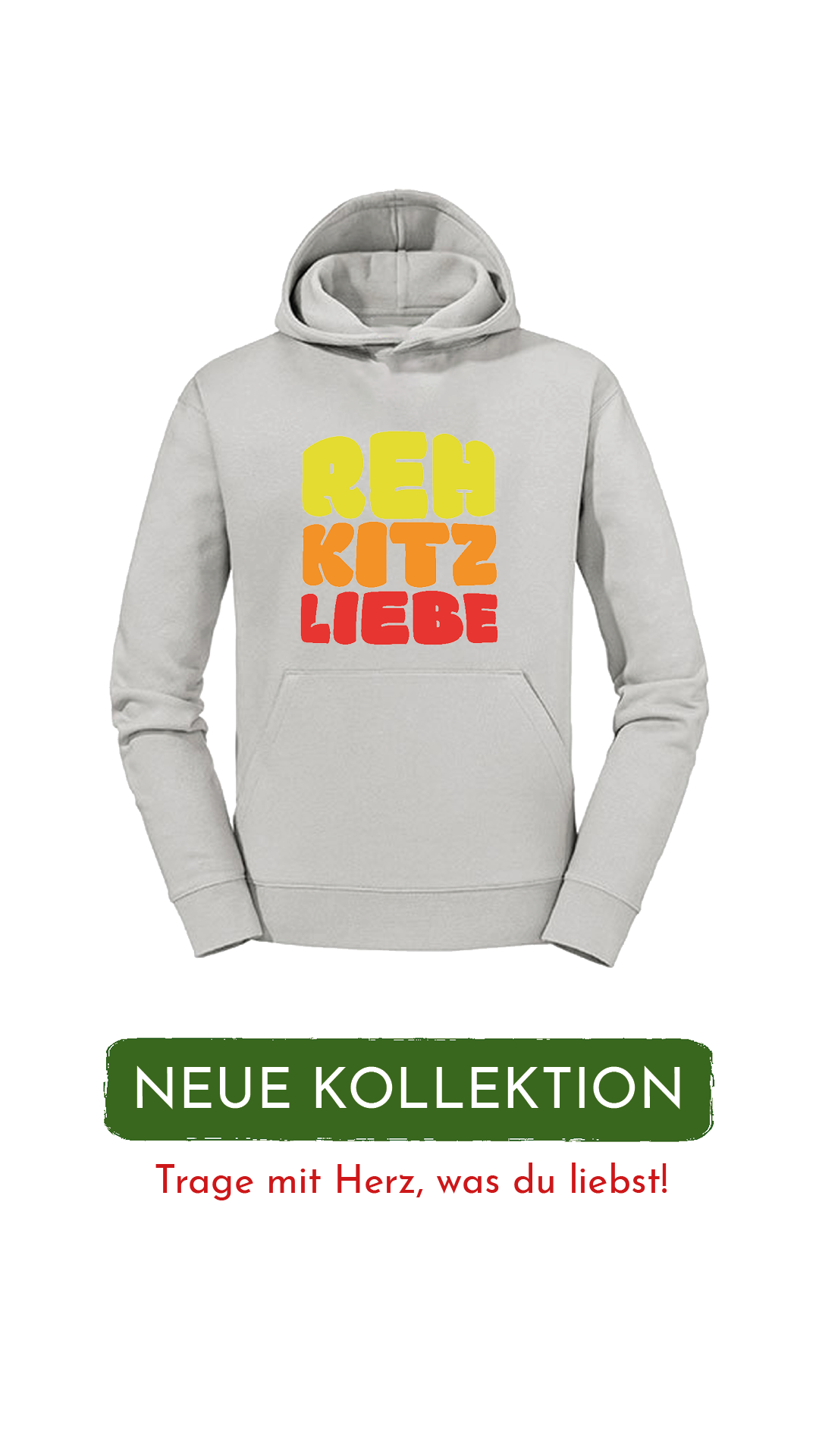 Hoodie Unisex "Rehkitzliebe" Bold Roots Yellow - verschiedene Farben
