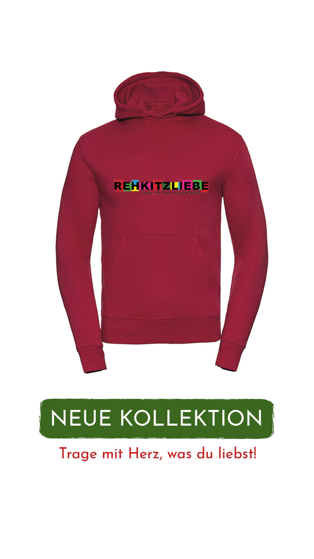 Hoodie Unisex "Rehkitzliebe" Cube black - verschiedene Farben