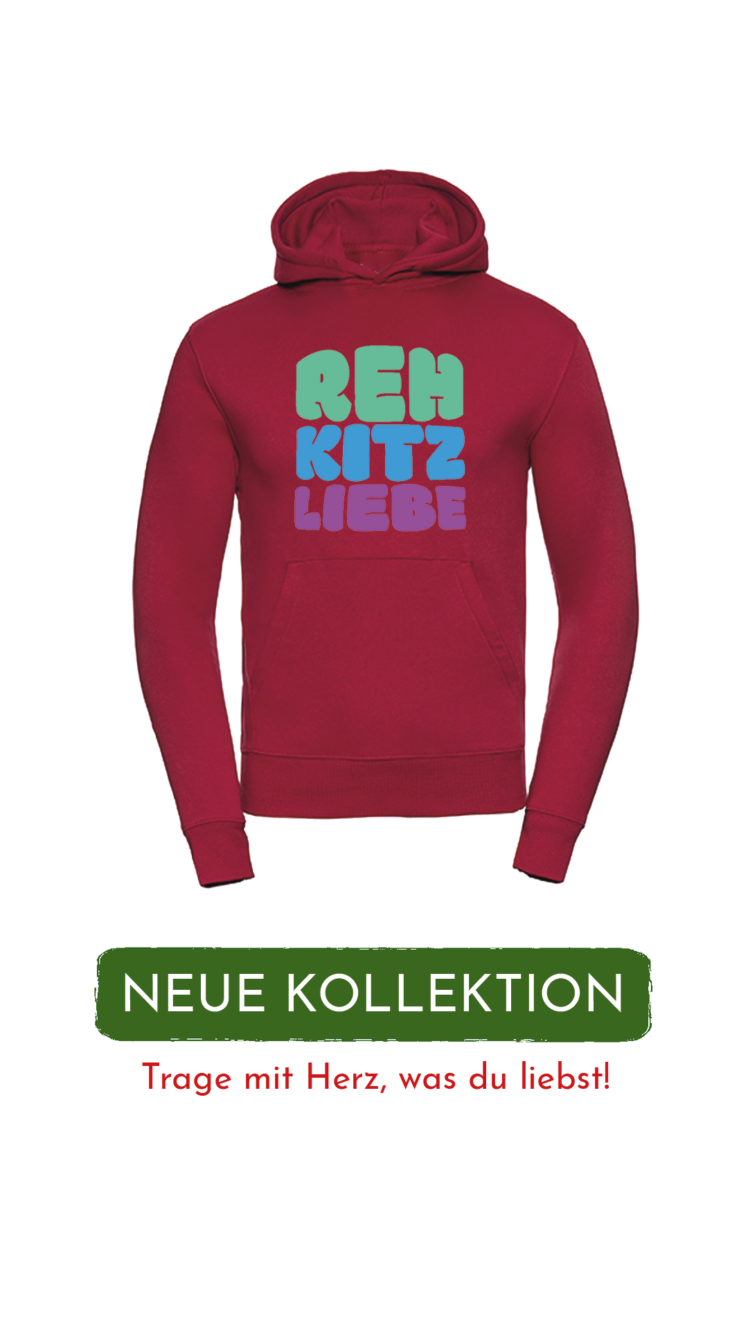 Hoodie Unisex "Rehkitzliebe" Bold Roots Green - verschiedene Farben