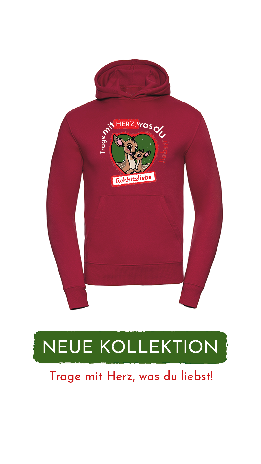 Hoodie Unisex "Rehkitzliebe" Trend White - verschiedene Farben