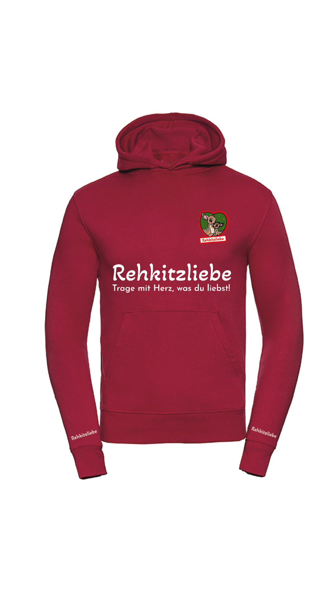 Hoodie Unisex "Rehkitzliebe" Druck: Classic Red - verschiedene Farben
