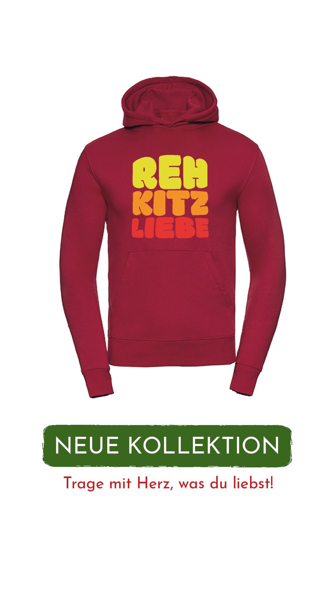 Hoodie Unisex "Rehkitzliebe" Bold Roots Yellow - verschiedene Farben
