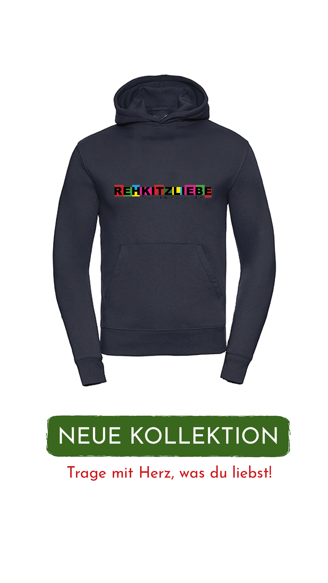 Hoodie Unisex "Rehkitzliebe" Cube black - verschiedene Farben