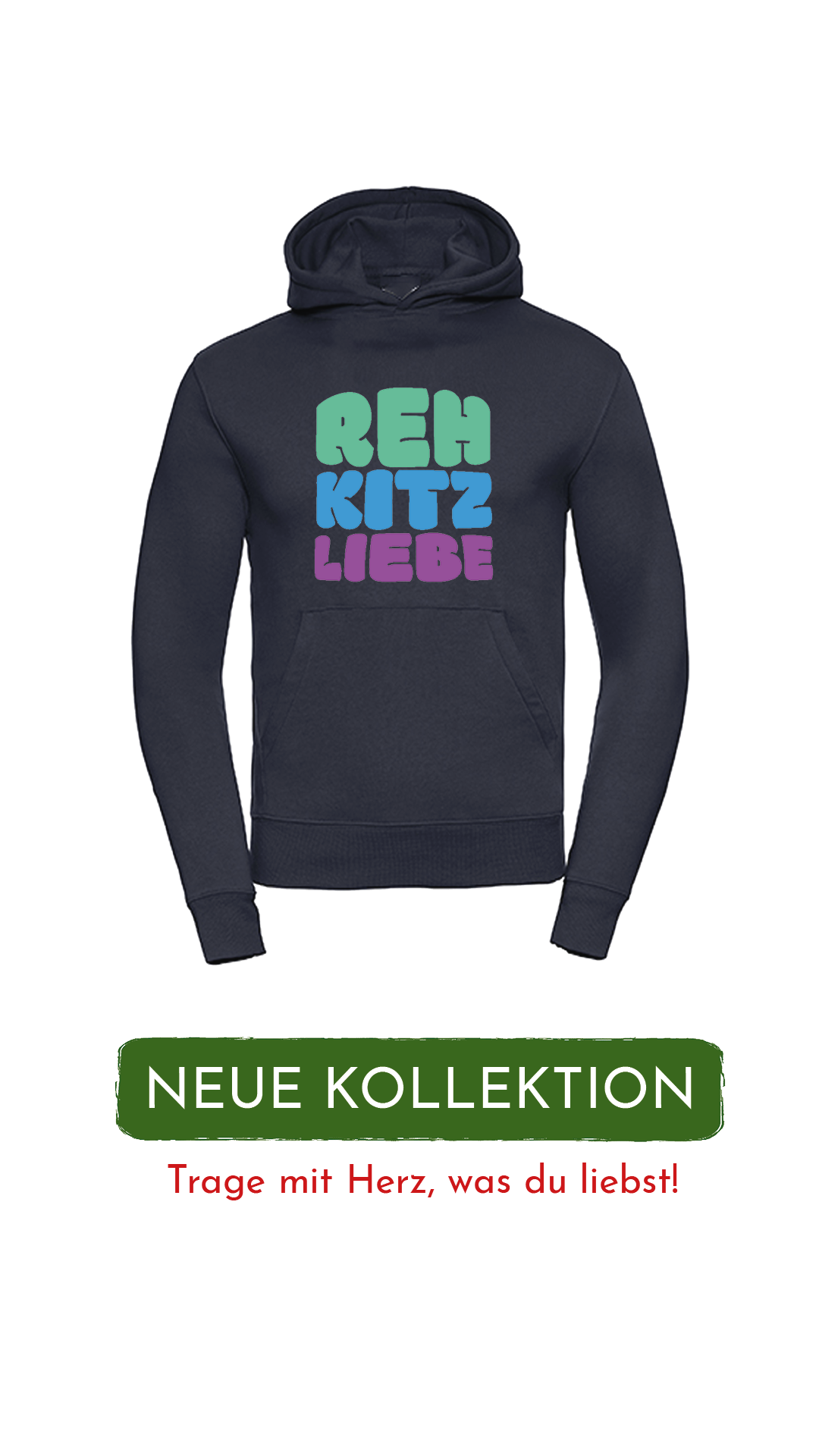 Hoodie Unisex "Rehkitzliebe" Bold Roots Green - verschiedene Farben