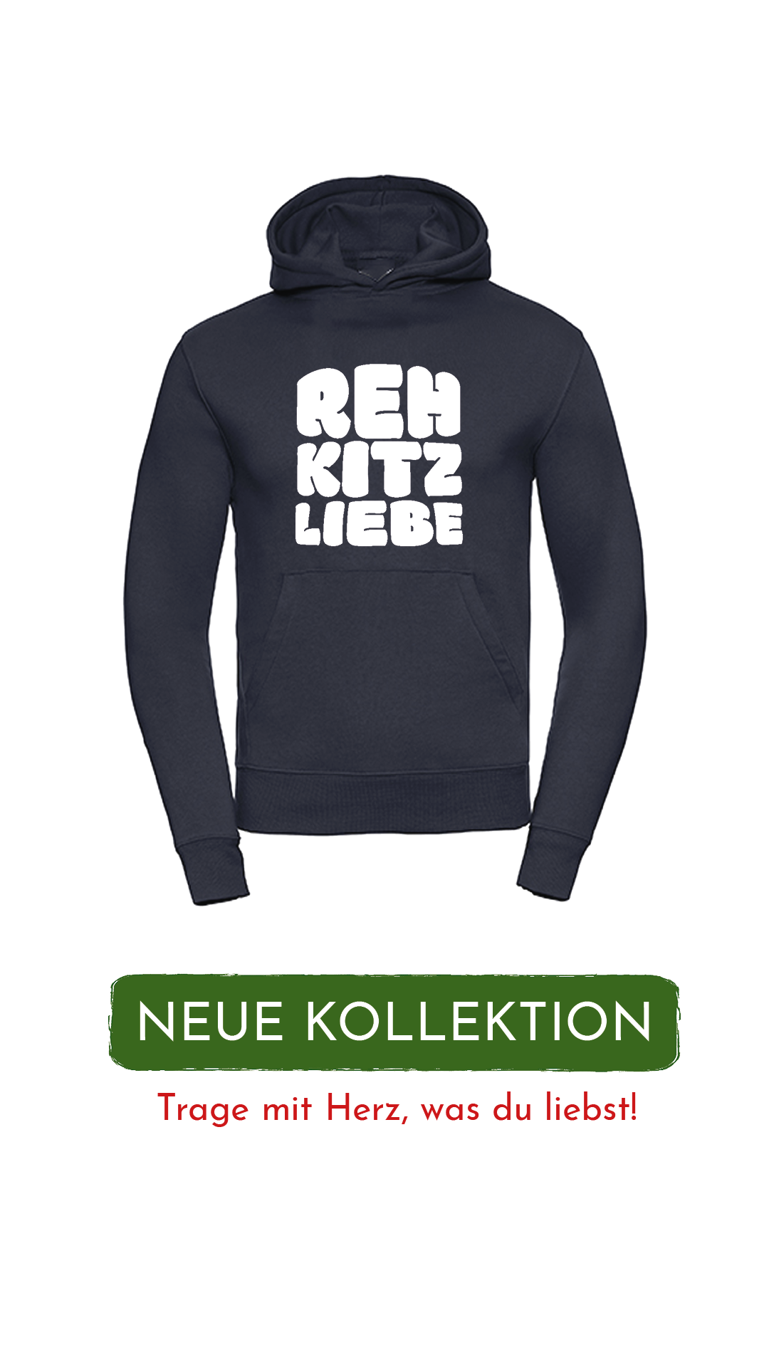 Hoodie Unisex "Rehkitzliebe" Bold White - verschiedene Farben
