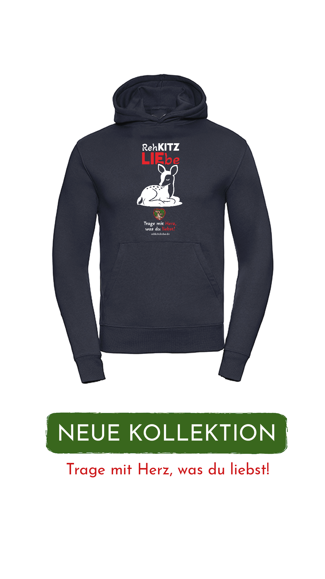 Hoodie Unisex "Rehkitzliebe" Soft Red - verschiedene Farben