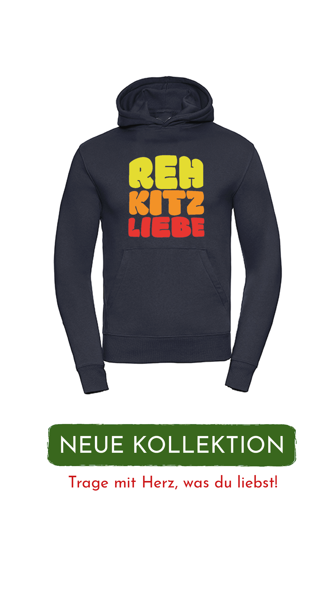 Hoodie Unisex "Rehkitzliebe" Bold Roots Yellow - verschiedene Farben