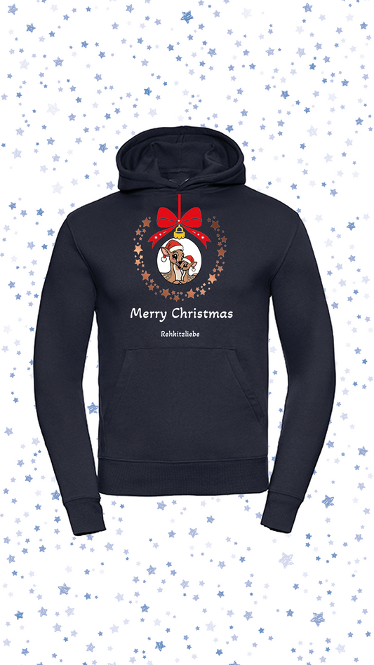 Hoodie Unisex Rehkitzliebe - Druck: X-mas-Kugel Farbe: French Navy
