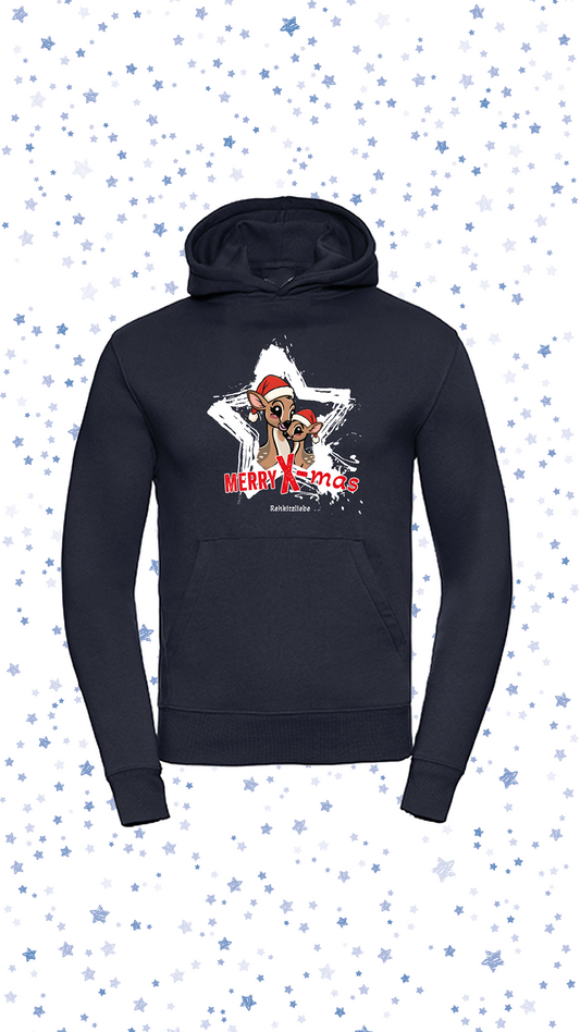 Hoodie Unisex Rehkitzliebe - Druck: X-mas-Star Farbe: French Navy