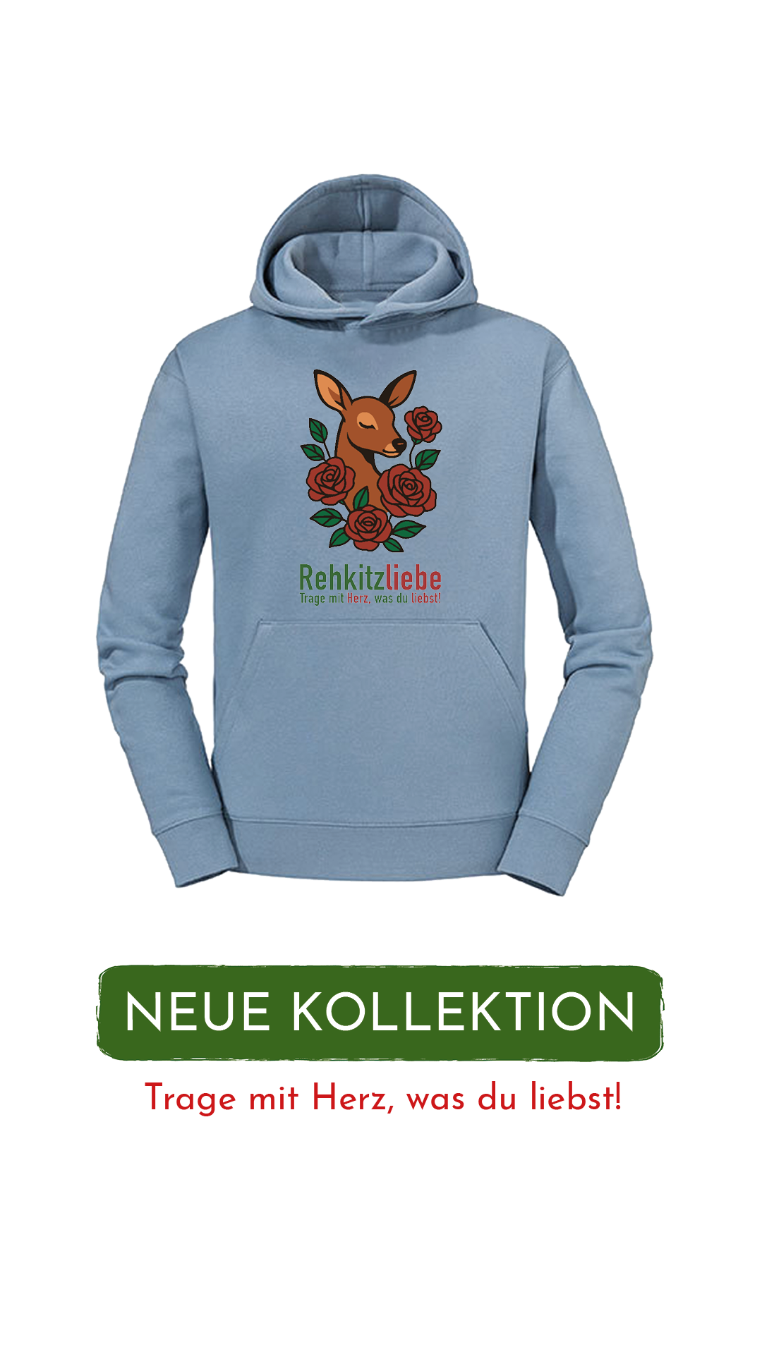 Hoodie Unisex "Rehkitzliebe" Dream Green - verschiedene Farben