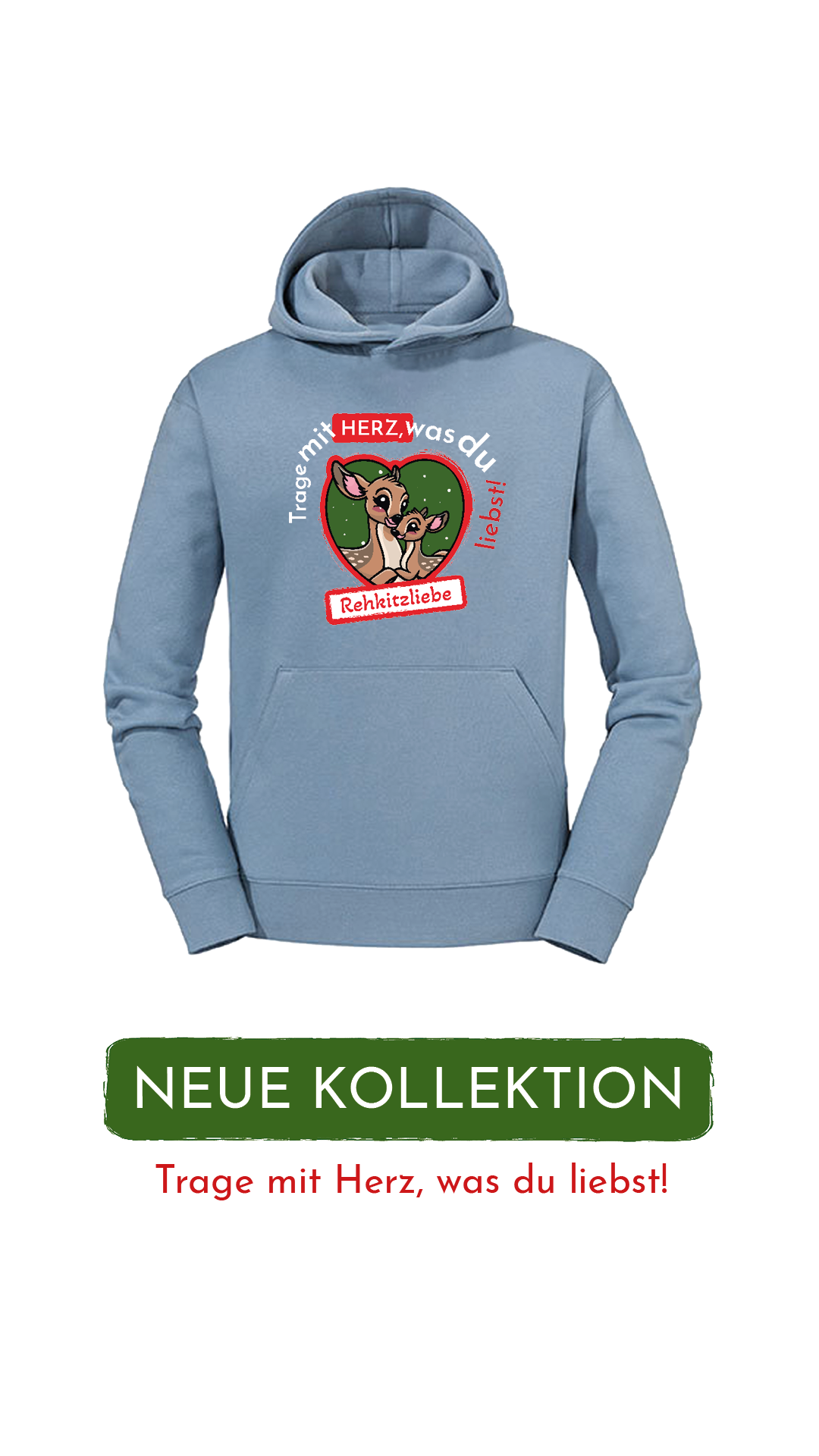 Hoodie Unisex "Rehkitzliebe" Trend White - verschiedene Farben