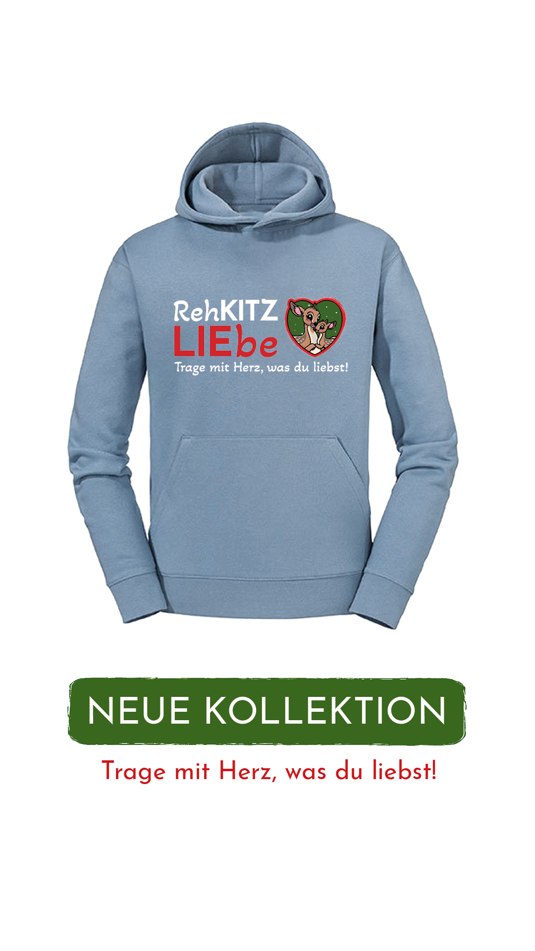 Hoodie Unisex "Rehkitzliebe" Basic Red - verschiedene Farben