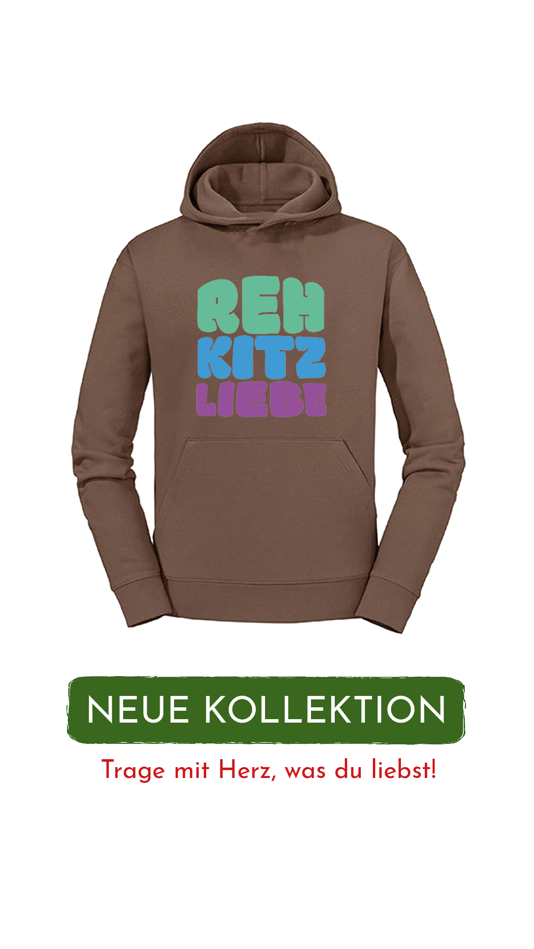 Hoodie Unisex "Rehkitzliebe" Bold Roots Green - verschiedene Farben