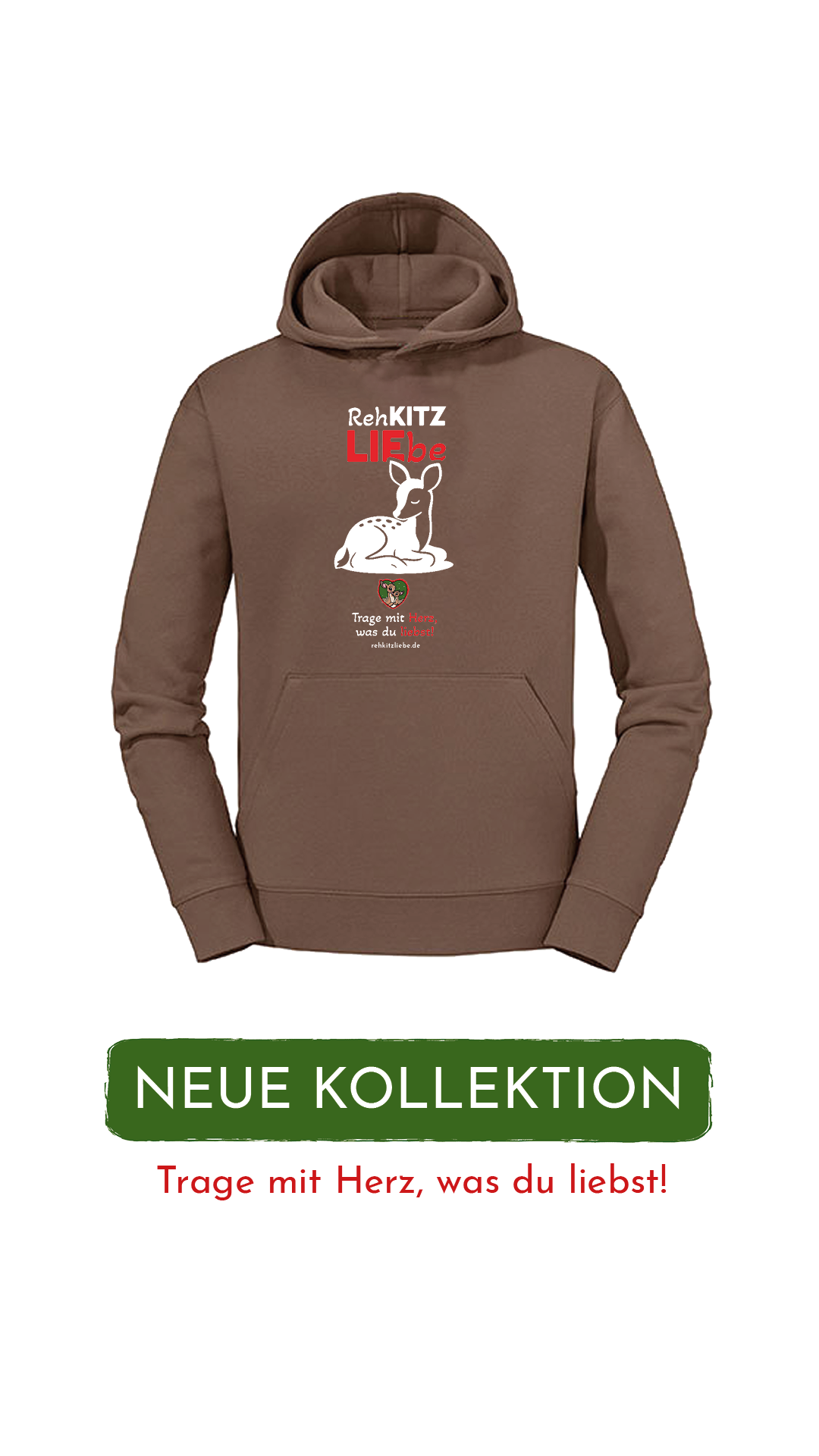 Hoodie Unisex "Rehkitzliebe" Soft Red - verschiedene Farben
