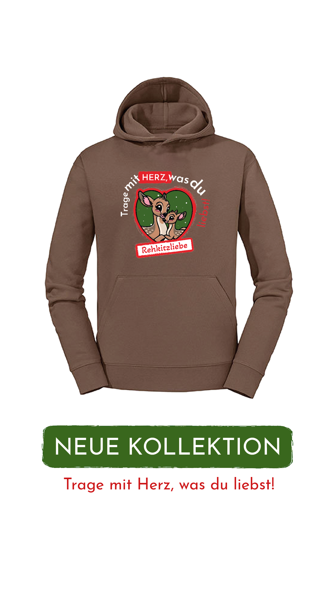 Hoodie Unisex "Rehkitzliebe" Trend White - verschiedene Farben