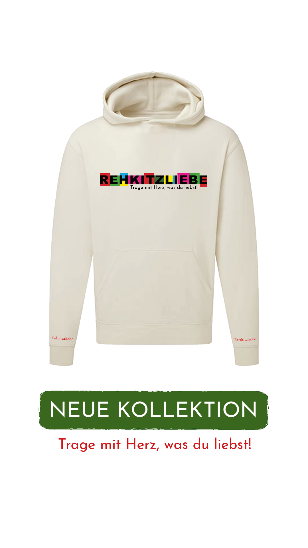 Hoodie Unisex "Rehkitzliebe" Cube black - verschiedene Farben