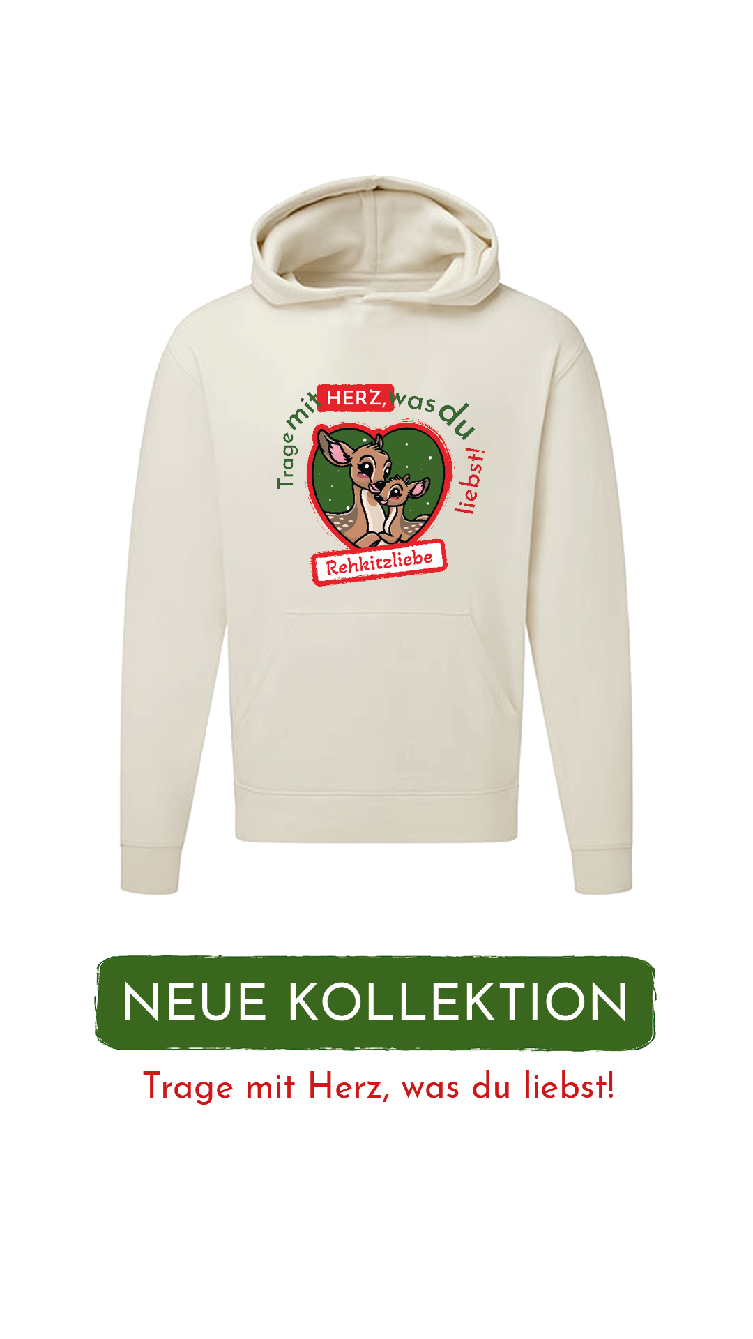 Hoodie Unisex "Rehkitzliebe" Trend White - verschiedene Farben