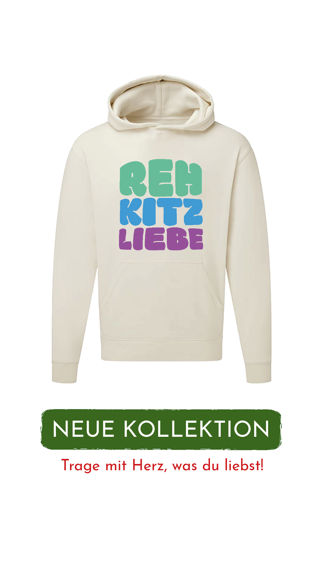 Hoodie Unisex "Rehkitzliebe" Bold Roots Green - verschiedene Farben
