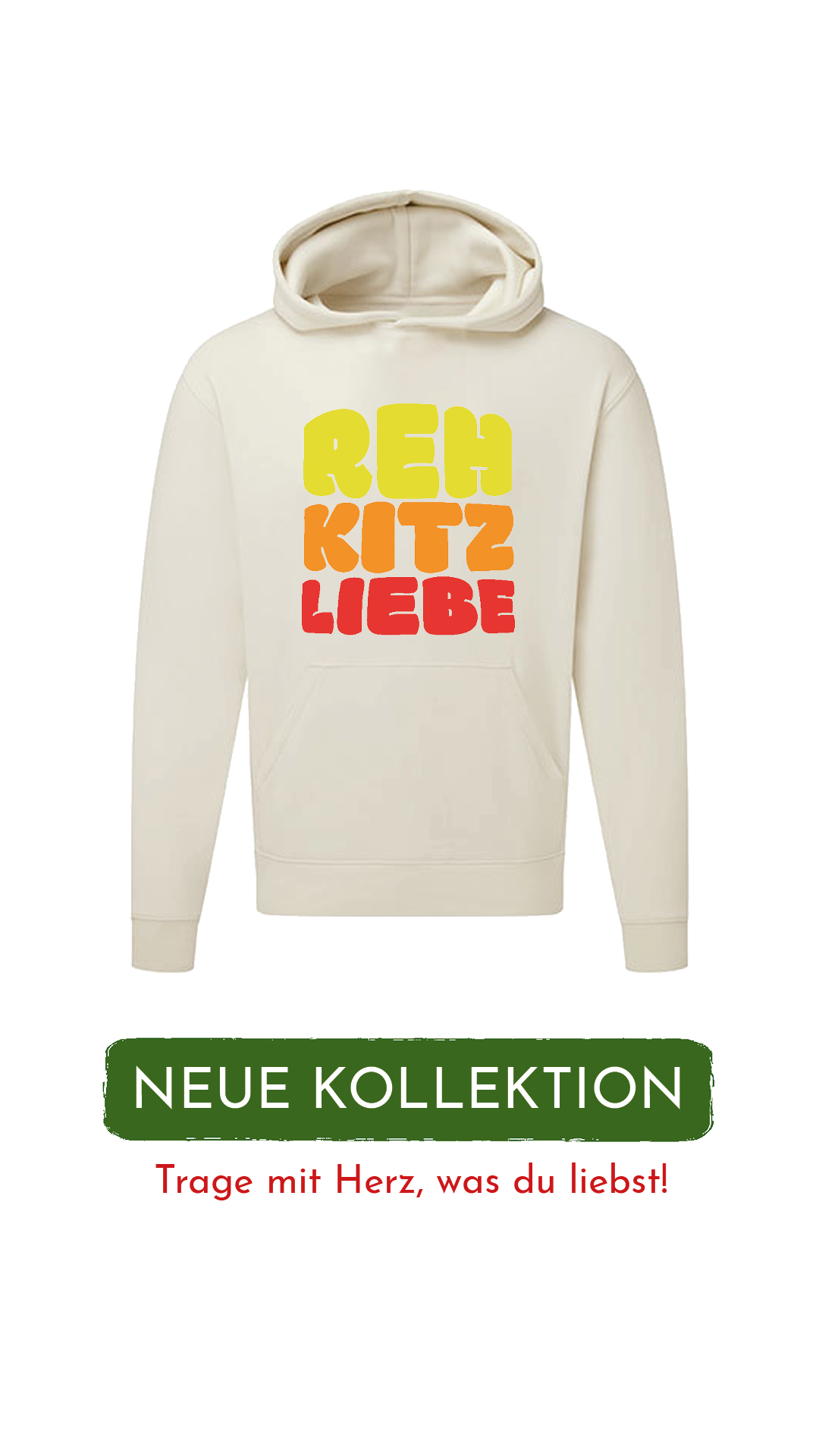 Hoodie Unisex "Rehkitzliebe" Bold Roots Yellow - verschiedene Farben