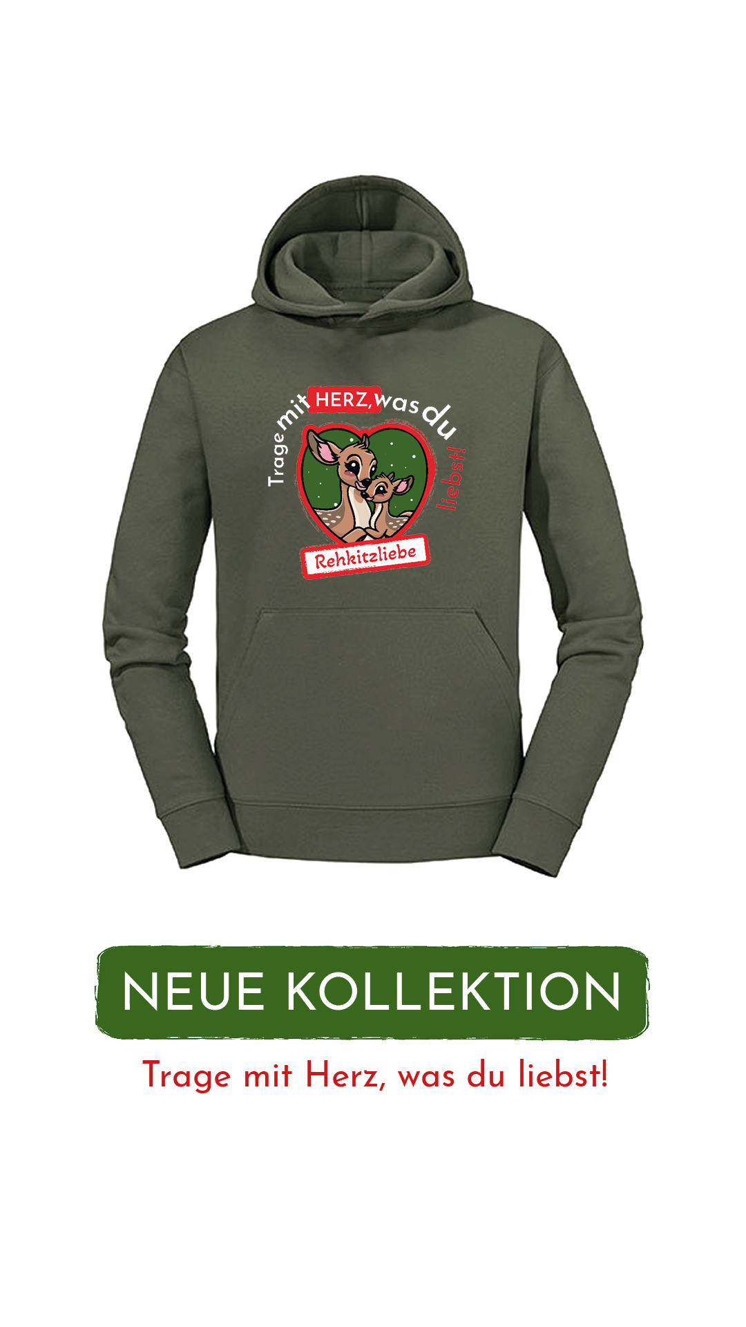 Hoodie Unisex "Rehkitzliebe" Trend White - verschiedene Farben