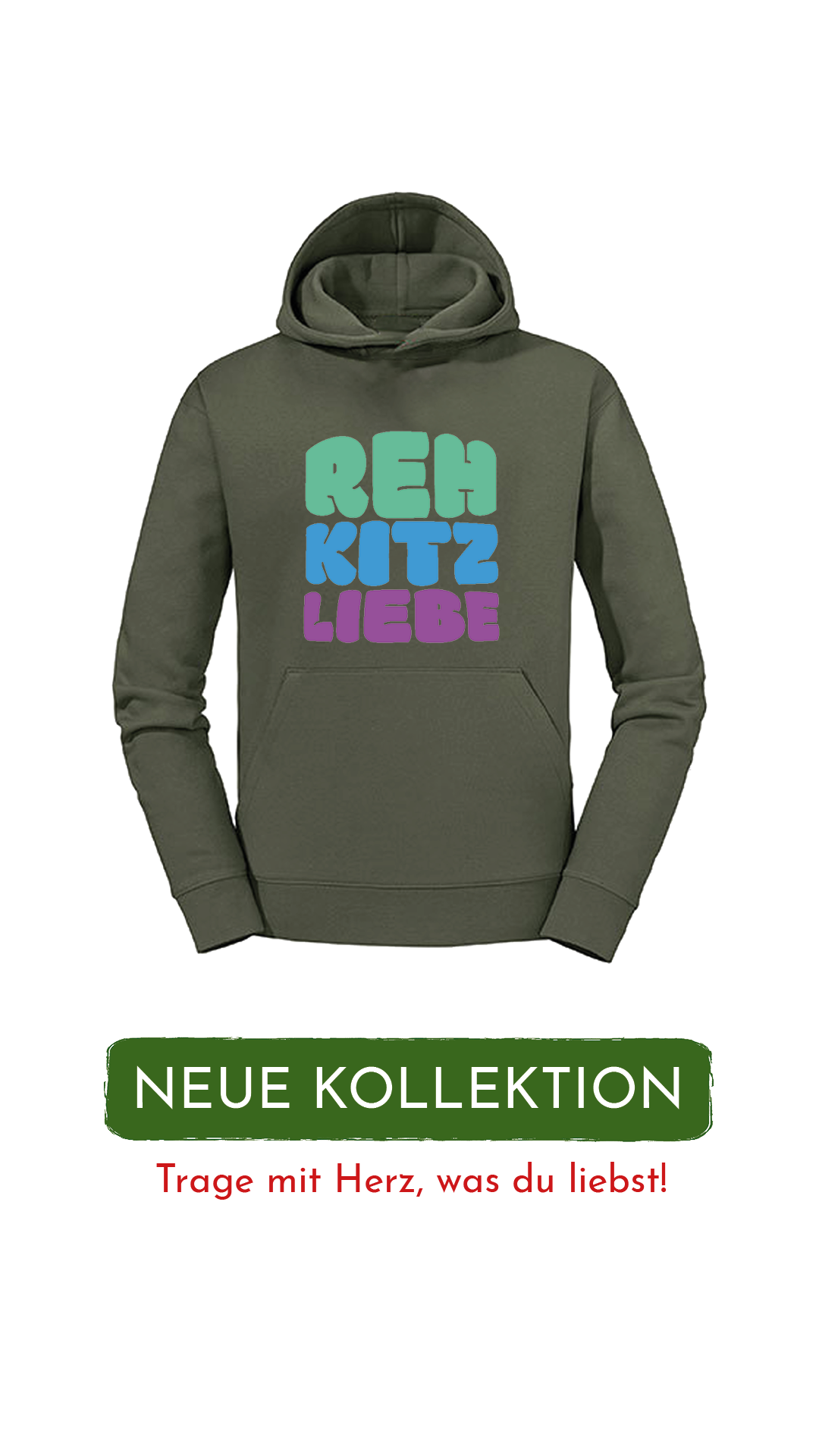 Hoodie Unisex "Rehkitzliebe" Bold Roots Green - verschiedene Farben