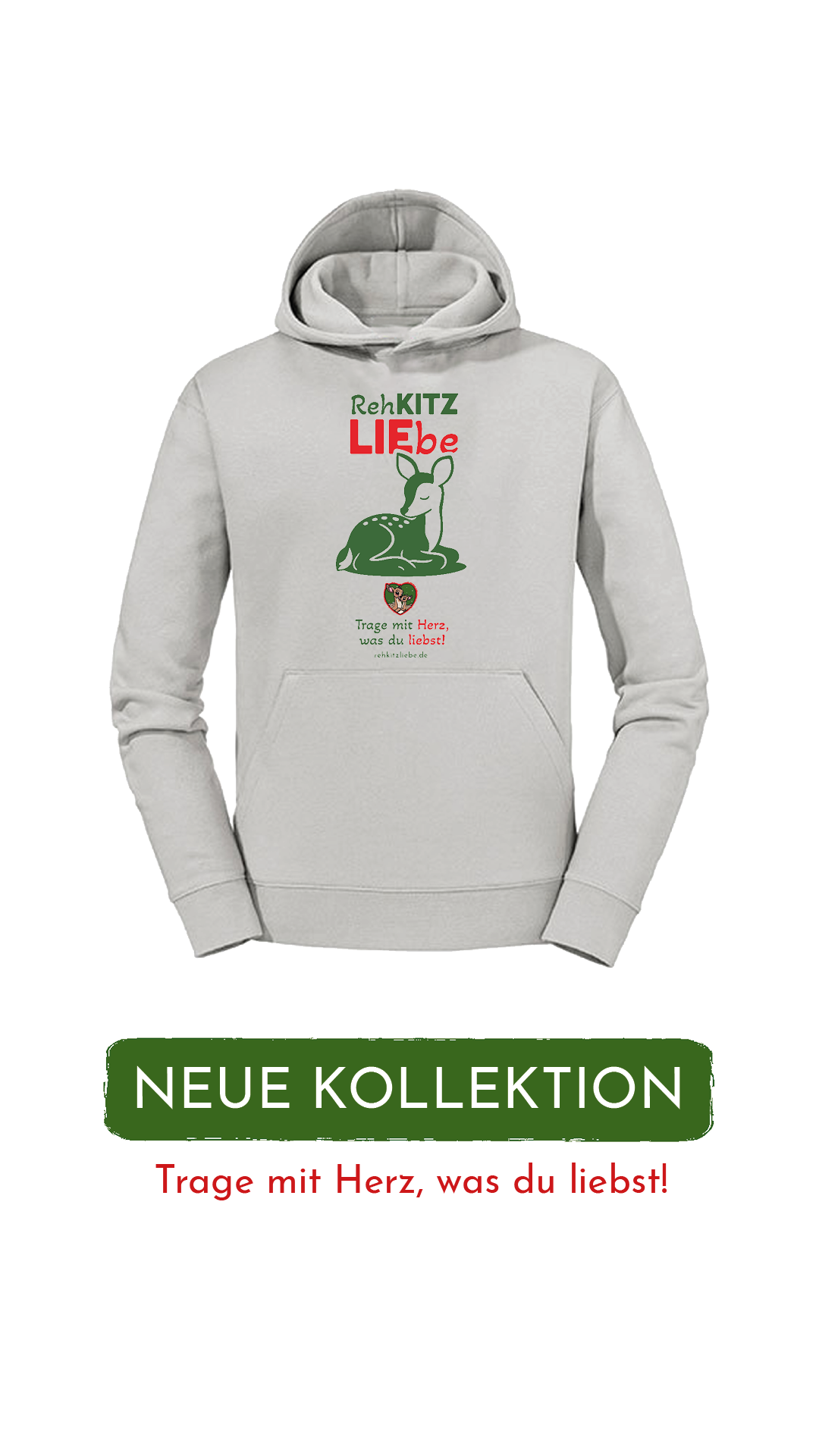 Hoodie Unisex "Rehkitzliebe" Soft Red - verschiedene Farben