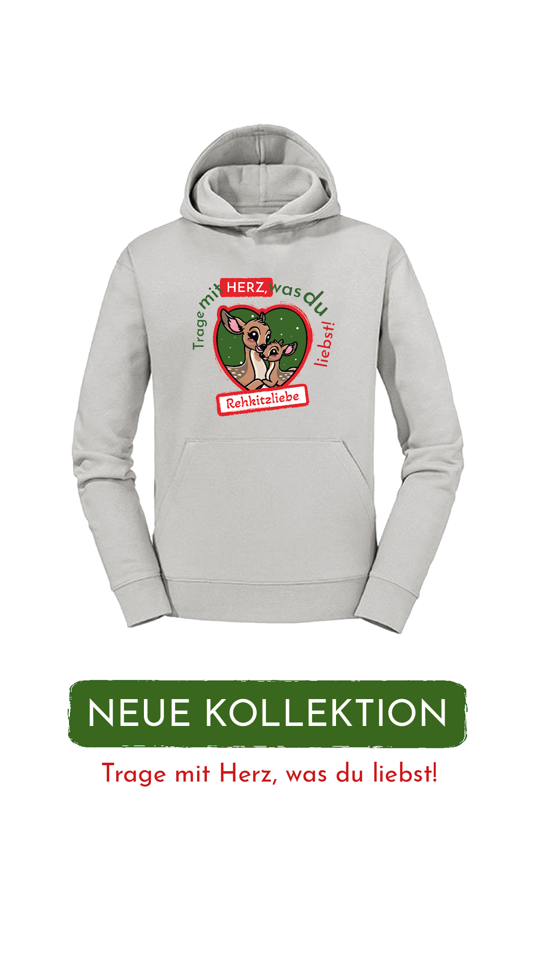 Hoodie Unisex "Rehkitzliebe" Trend White - verschiedene Farben